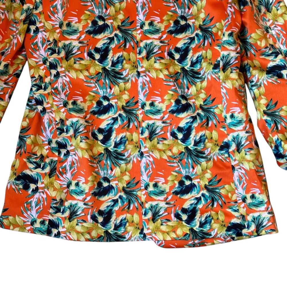 ⭐ 🔥 50% OFF SALE — FINAL PRICETahari ASL Orange Floral Blazer Jacket Size 2 NWT - Picture 8 of 14
